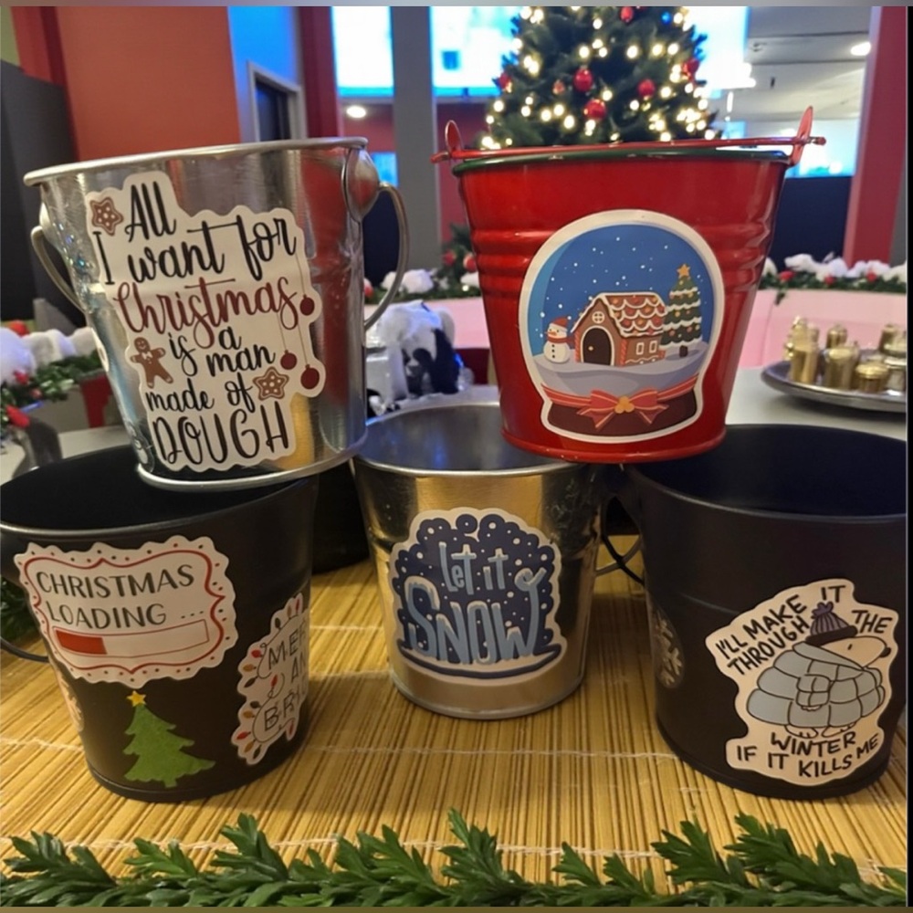 Holiday Bucket -Crystals, Jewelry, Treats $120. Value